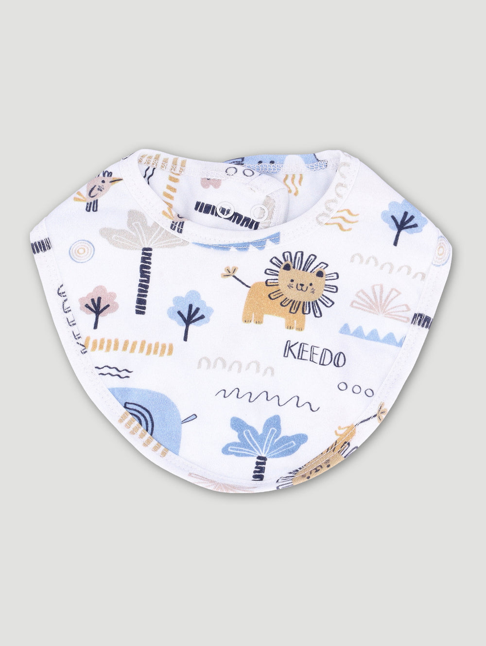 Keedo Baby Boys Blue Ellie Single Bib - White