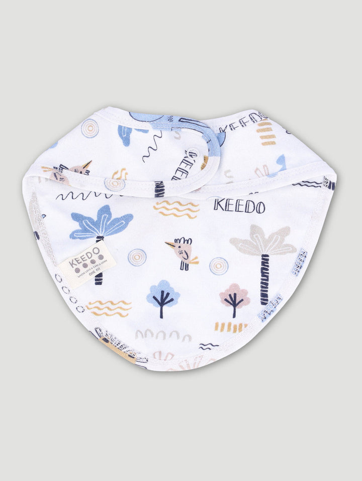 Keedo Baby Boys Blue Ellie Single Bib - White