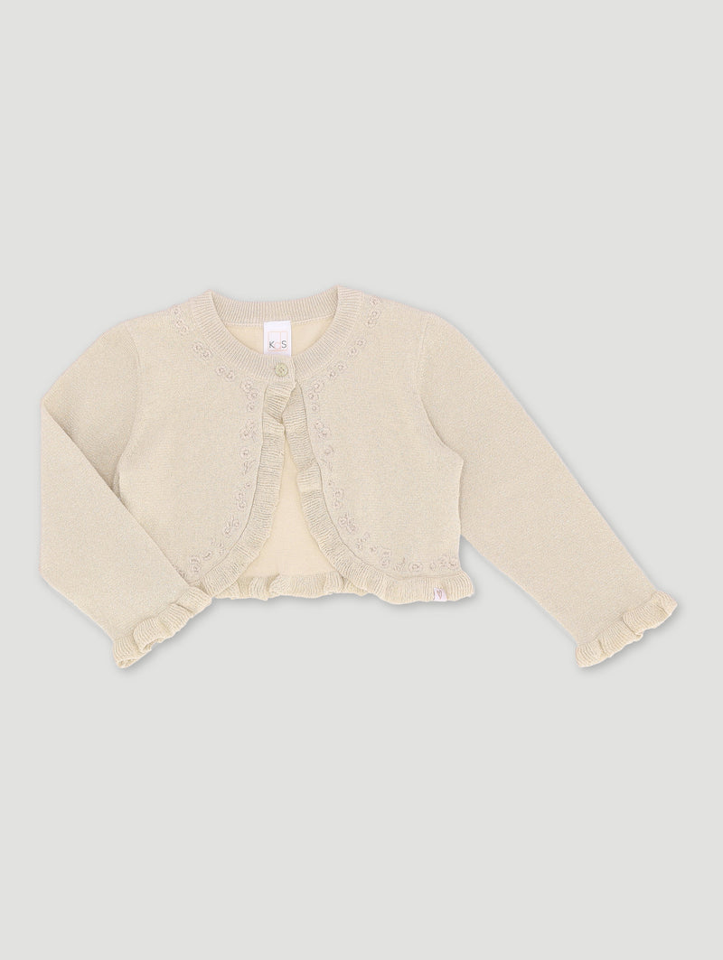 Pre-Girls Knit Cardigan - Gold