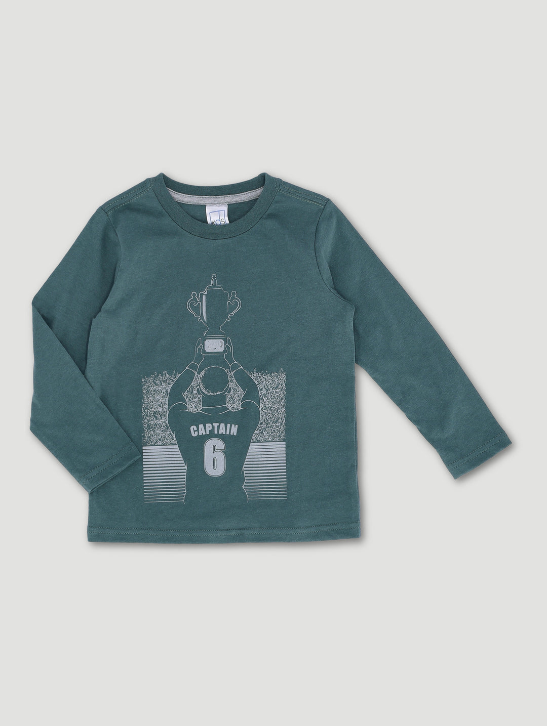 Pre-Boys 2 Pack Long Sleeve Rugby Tee - Teal/Grey Melange