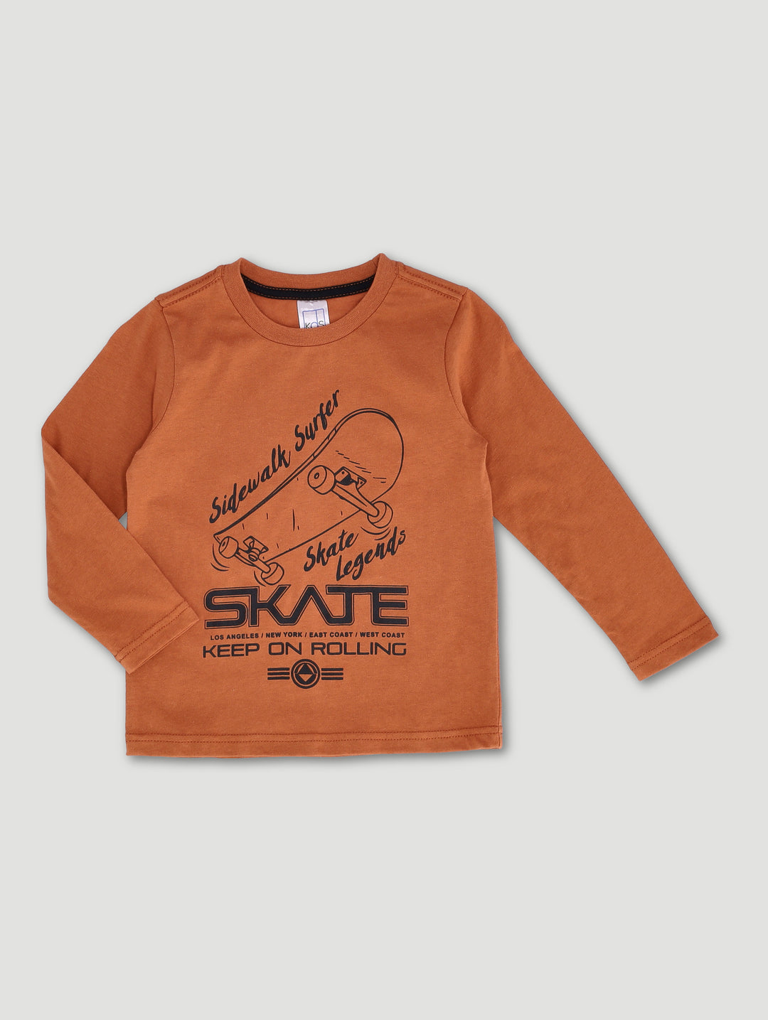 Pre-Boys 2 Pack Long Sleeve BMX Skate Tee - Rust/Black