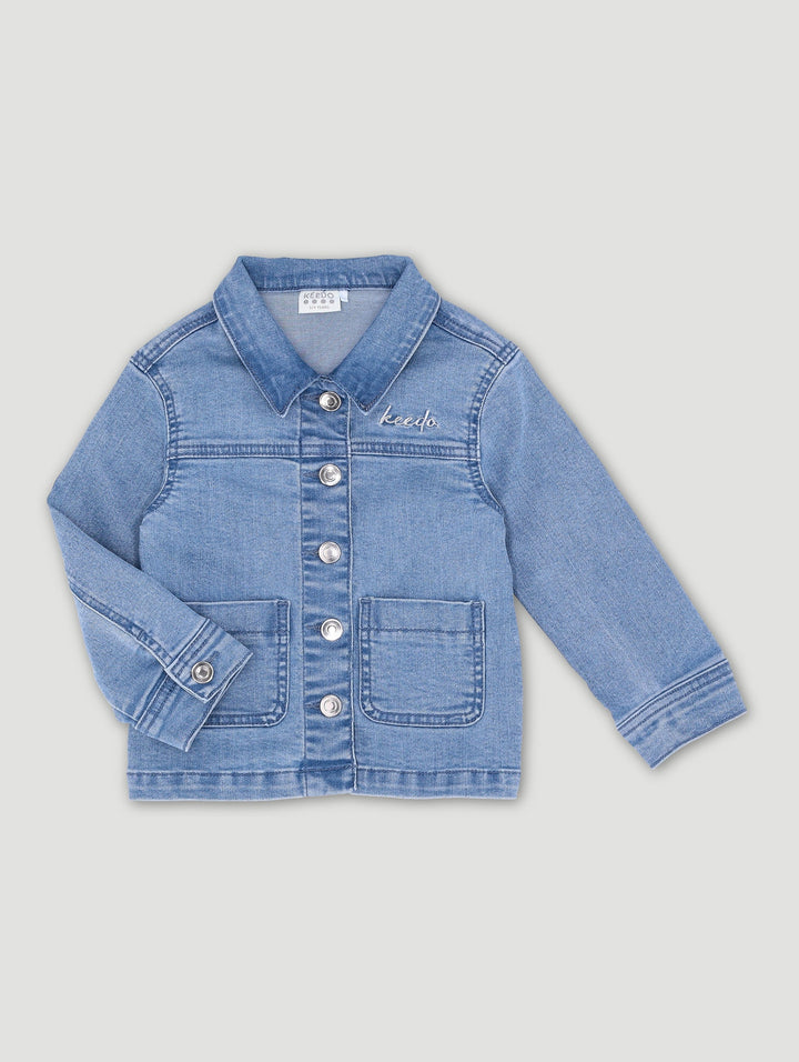 Keedo Girls Denim Shacket - Blue