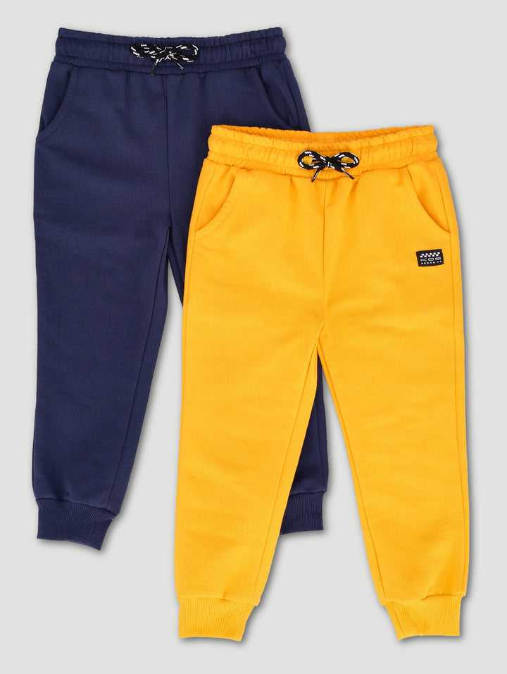 Pre-Boys 2 Pack Fleece Jogger - Mustard/Navy