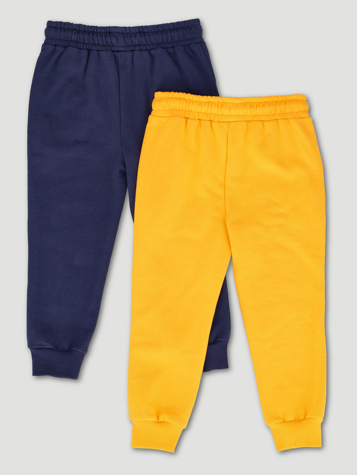 Pre-Boys 2 Pack Fleece Jogger - Mustard/Navy