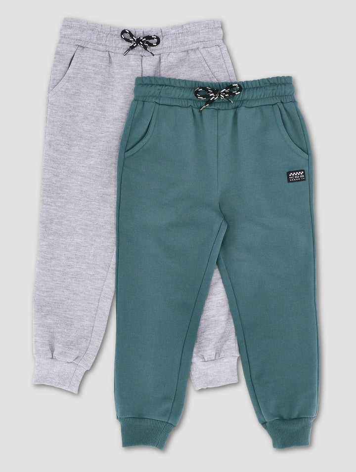 Pre-Boys 2 Pack Fleece Jogger - Teal/Grey