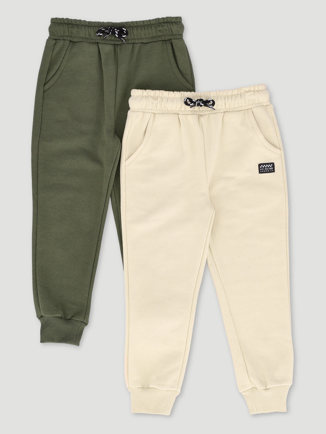 Pre-Boys 2 Pack Fleece Jogger - Olive/Stone