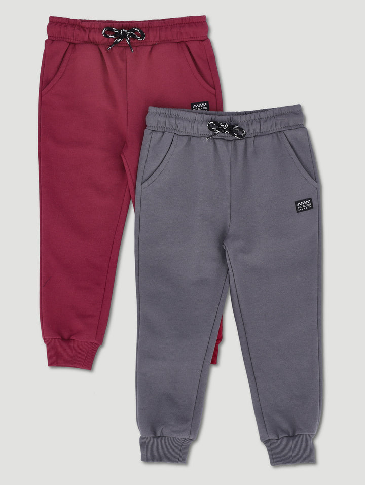 Pre-Boys 2 Pack Fleece Jogger - Maroon/Slate Grey