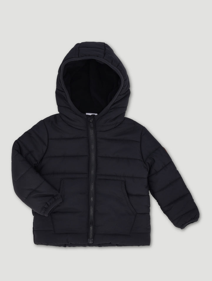 Baby Boys Black Puffer Jacket  - Black
