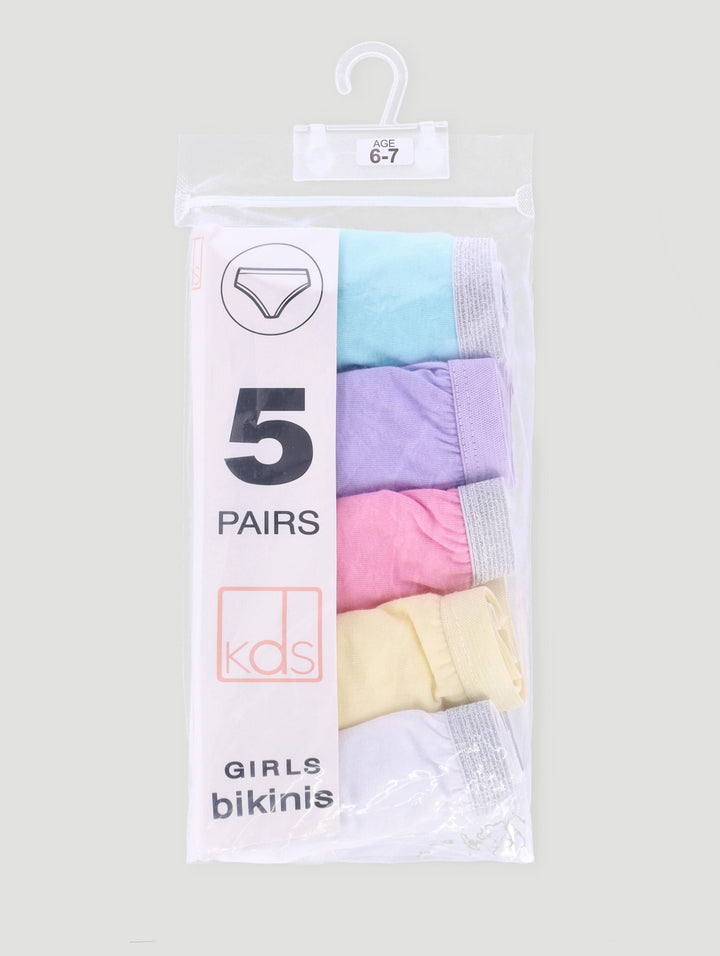 Pre-Girls 5 Pack Plain Panties - Multi