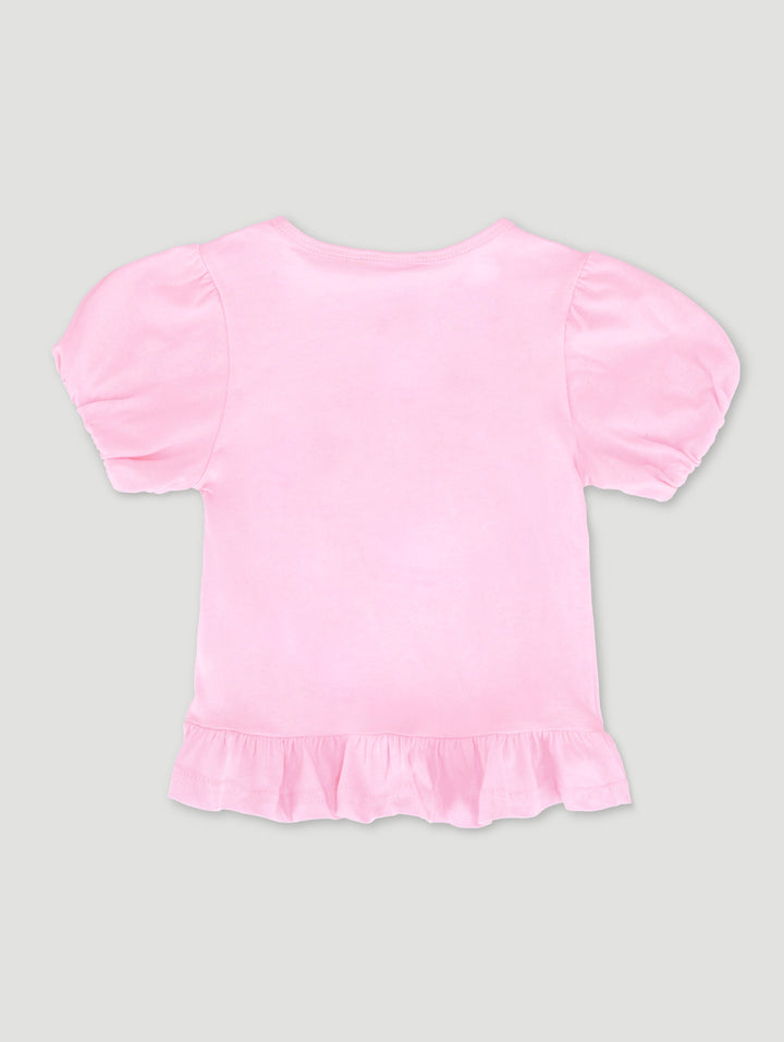 Pre-Girls Strawberry Applique Top - Pink