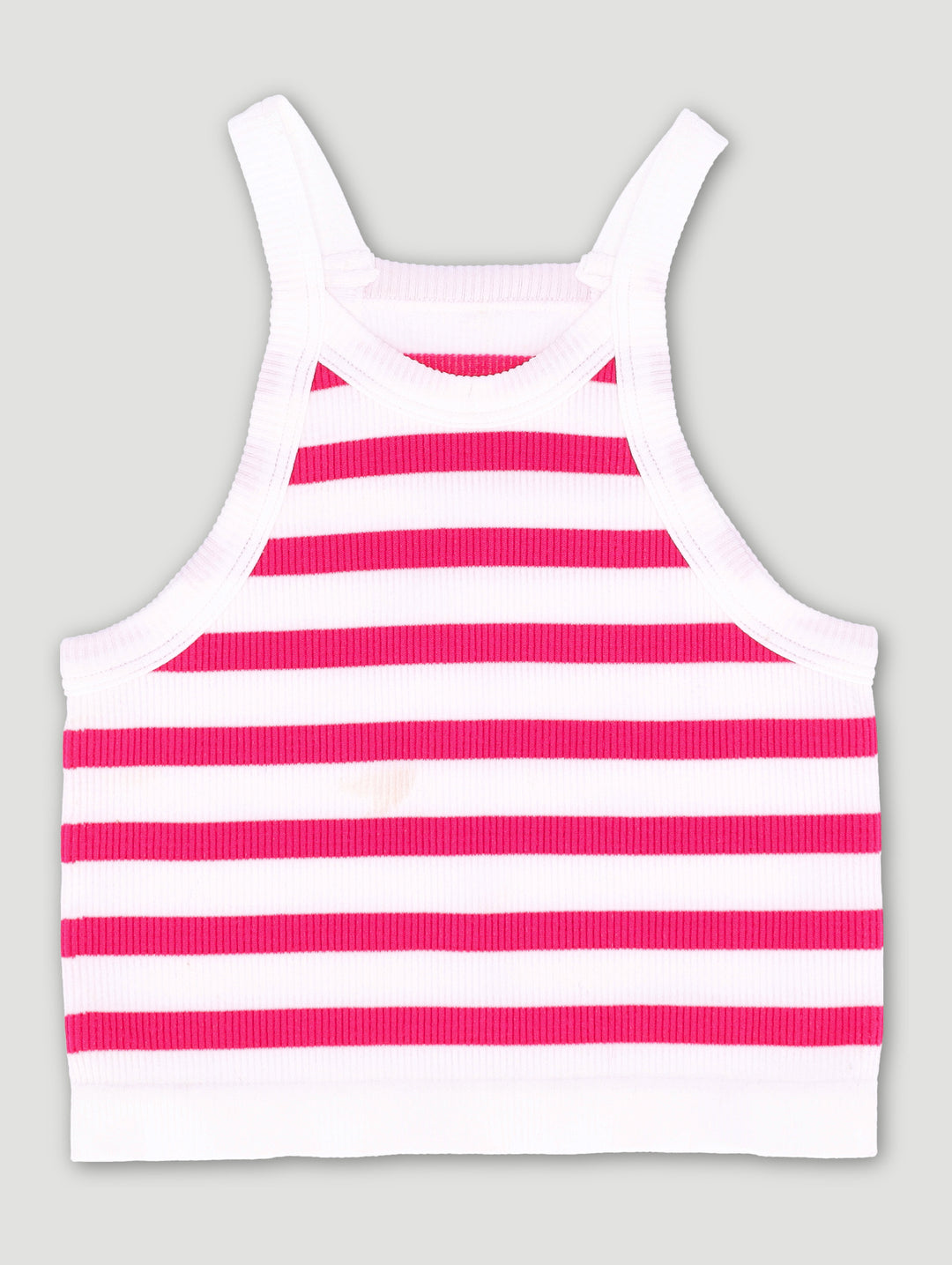 Pre-Girls Seamless Stripe Top - White/Pink
