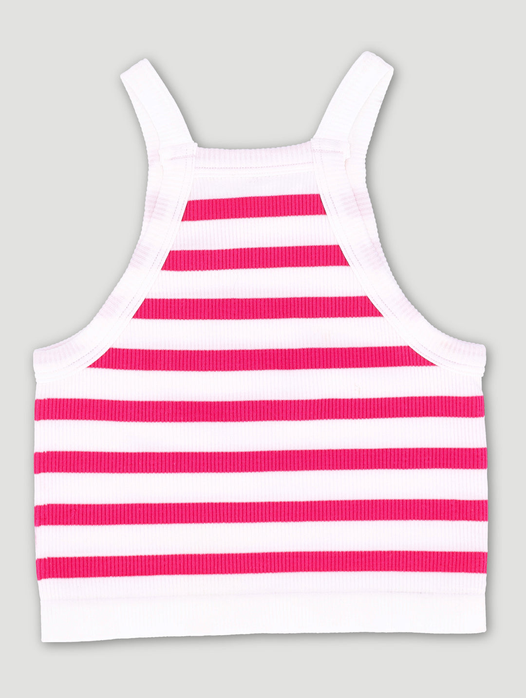 Pre-Girls Seamless Stripe Top - White/Pink