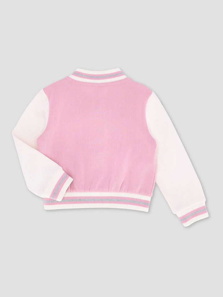 Pre-Girls Colourblock Bomber Jacket - Pink
