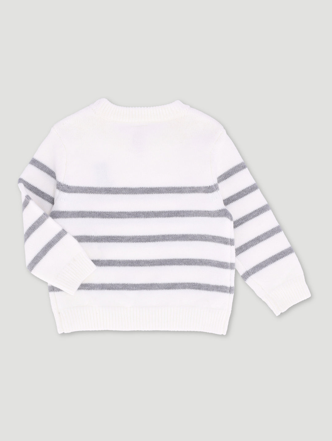 Baby Boys Dino Stripe Knitwear Pullover - Cream