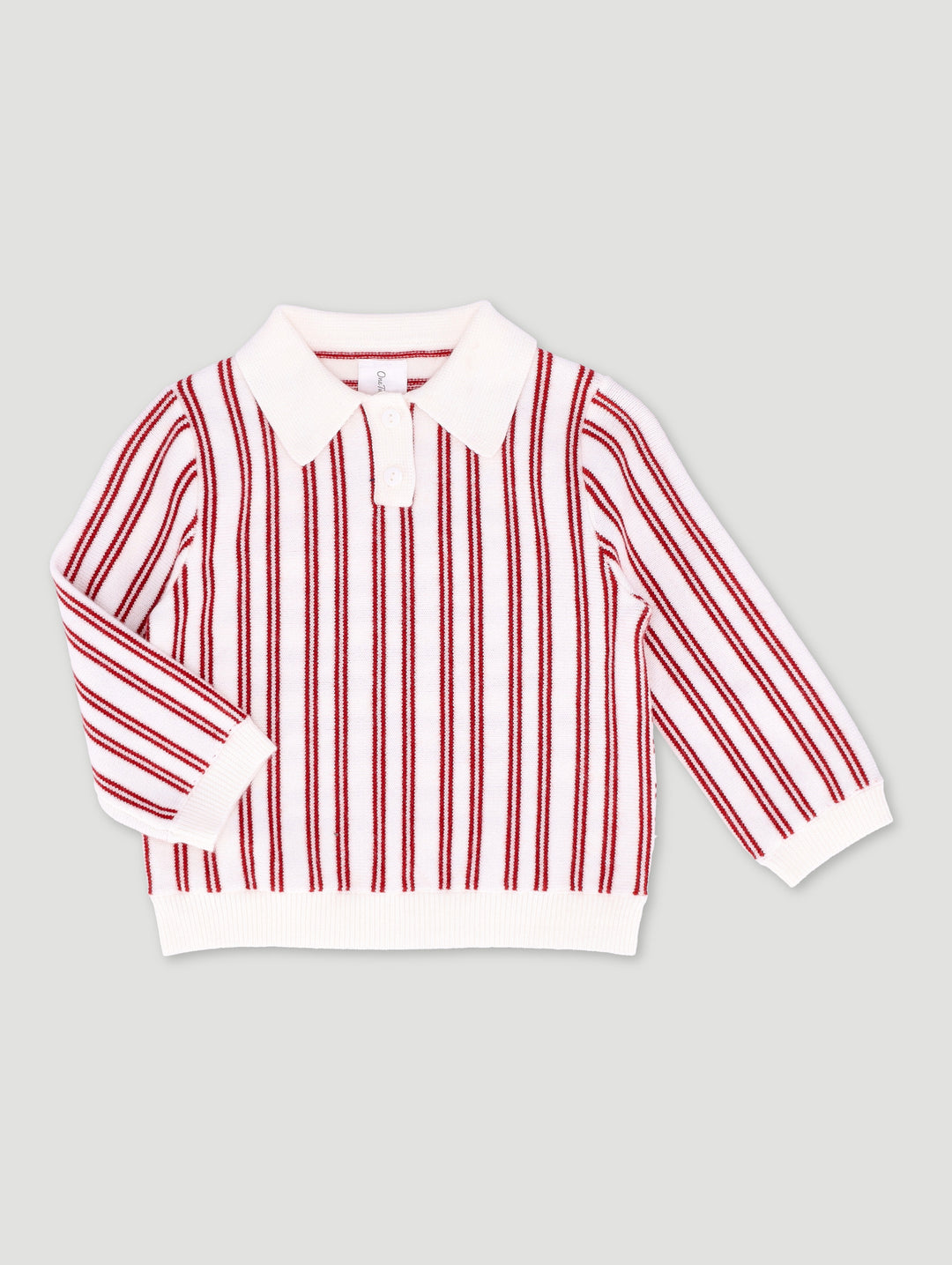 Baby Boys Stripe Golfer Knitwear Pullover - Red