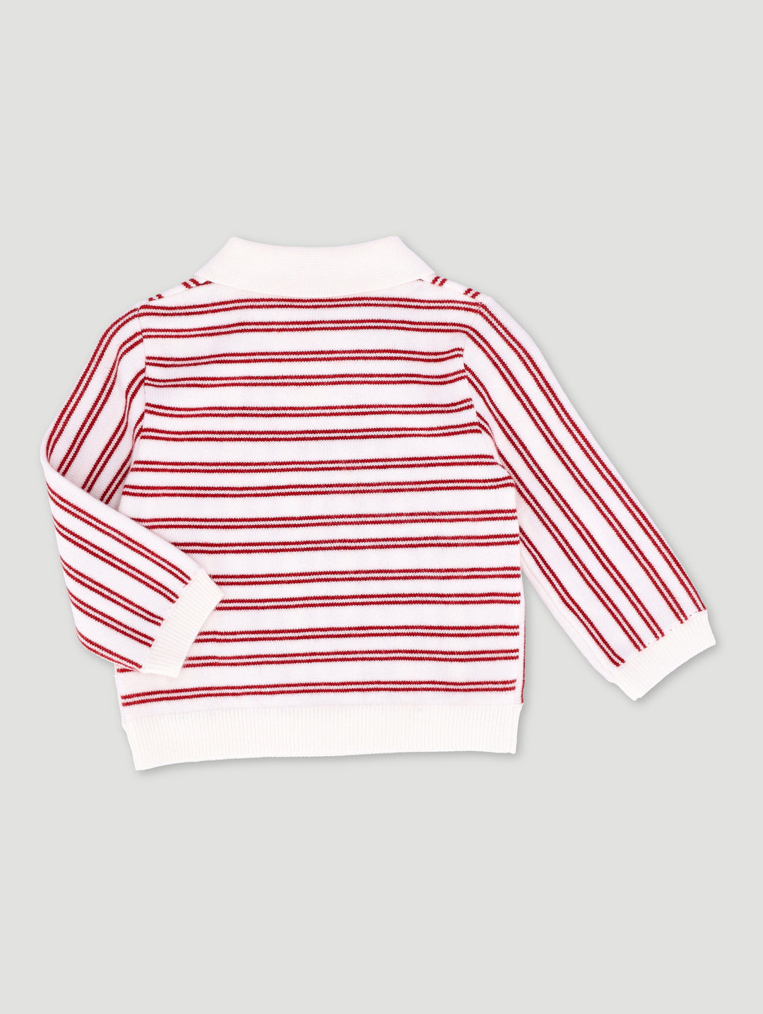 Baby Boys Stripe Golfer Knitwear Pullover - Red