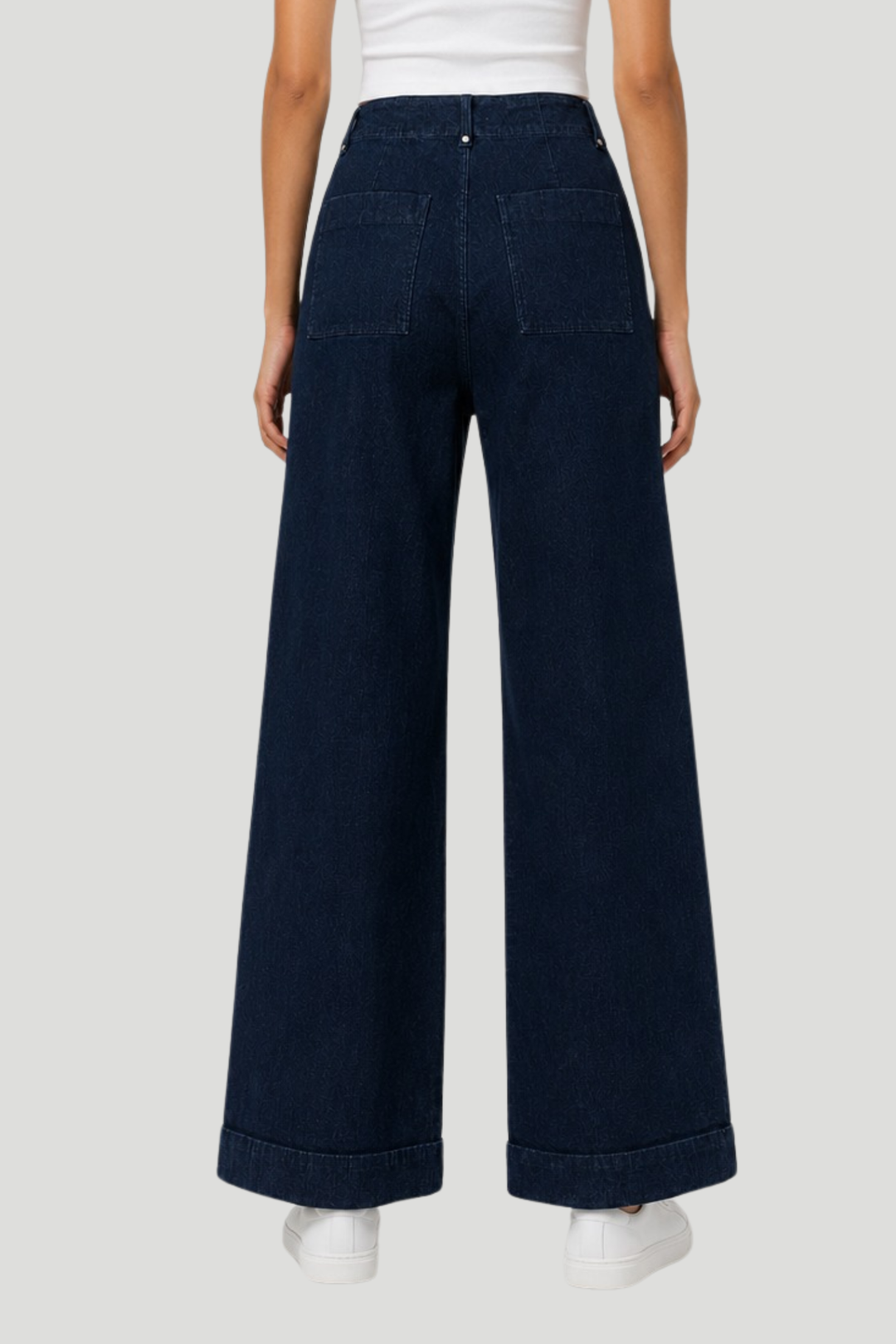 No Pocket Tailored Hirise Wide Leg Denim - Raw Wash