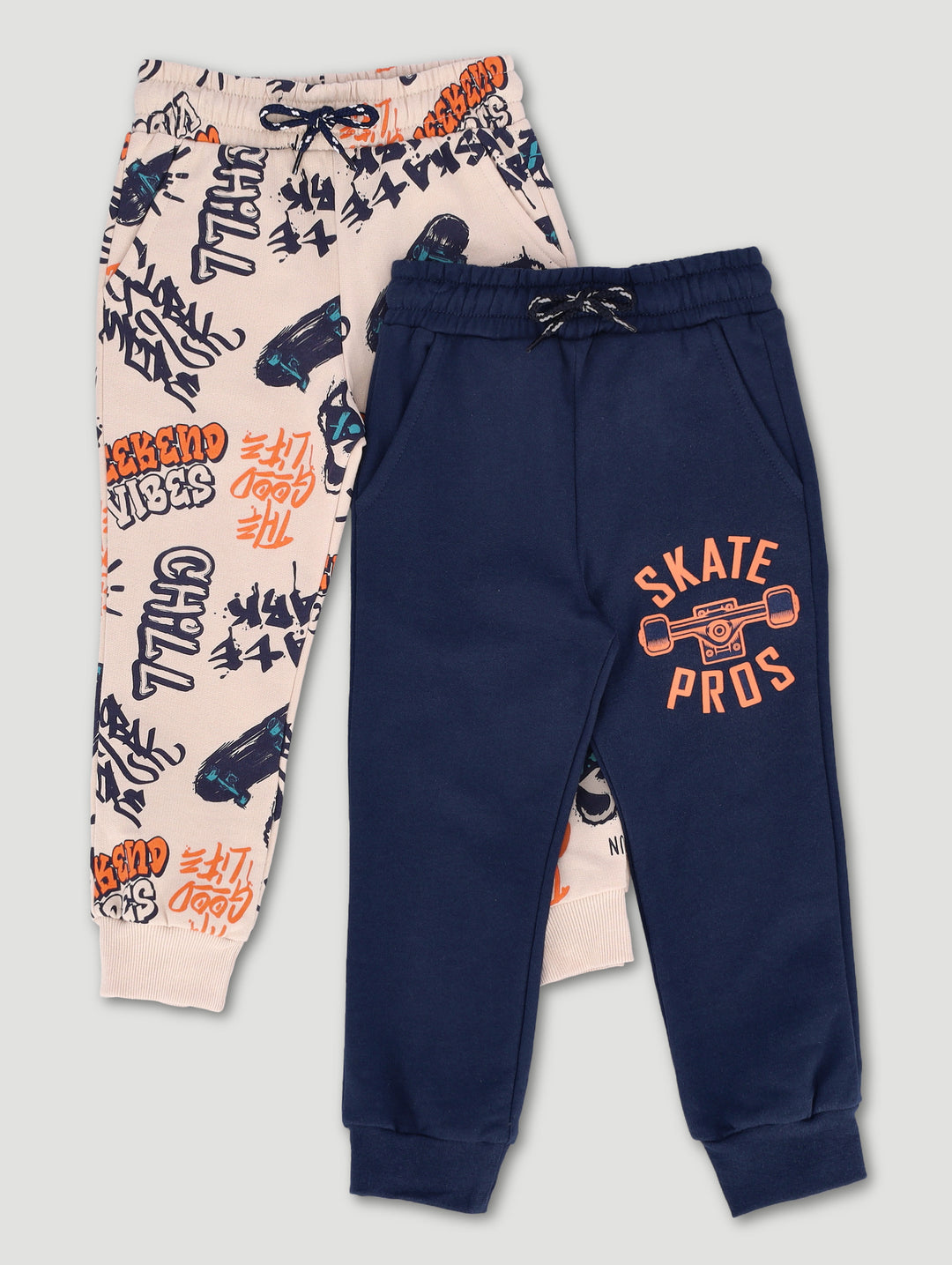 Pre-Boys 2 Pack Graffiti Skate Fleece Jogger - Navy/Grey