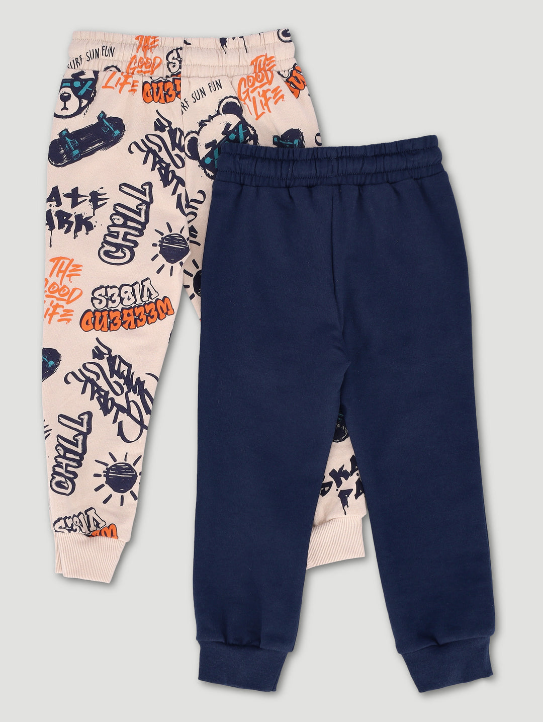 Pre-Boys 2 Pack Graffiti Skate Fleece Jogger - Navy/Grey