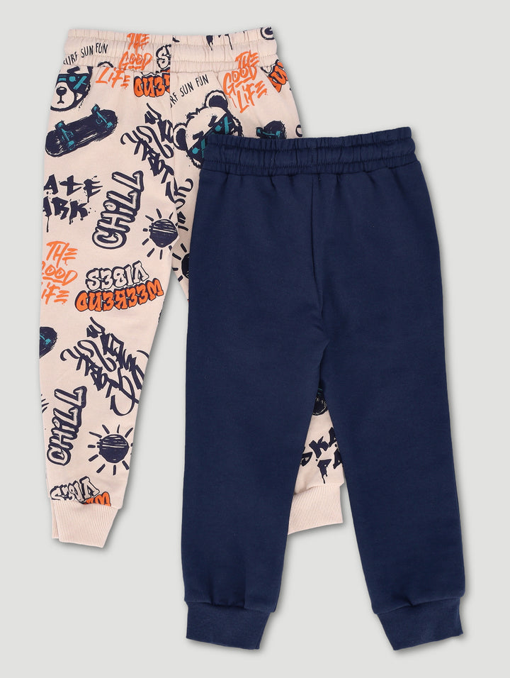 Pre-Boys 2 Pack Graffiti Skate Fleece Jogger - Navy/Grey