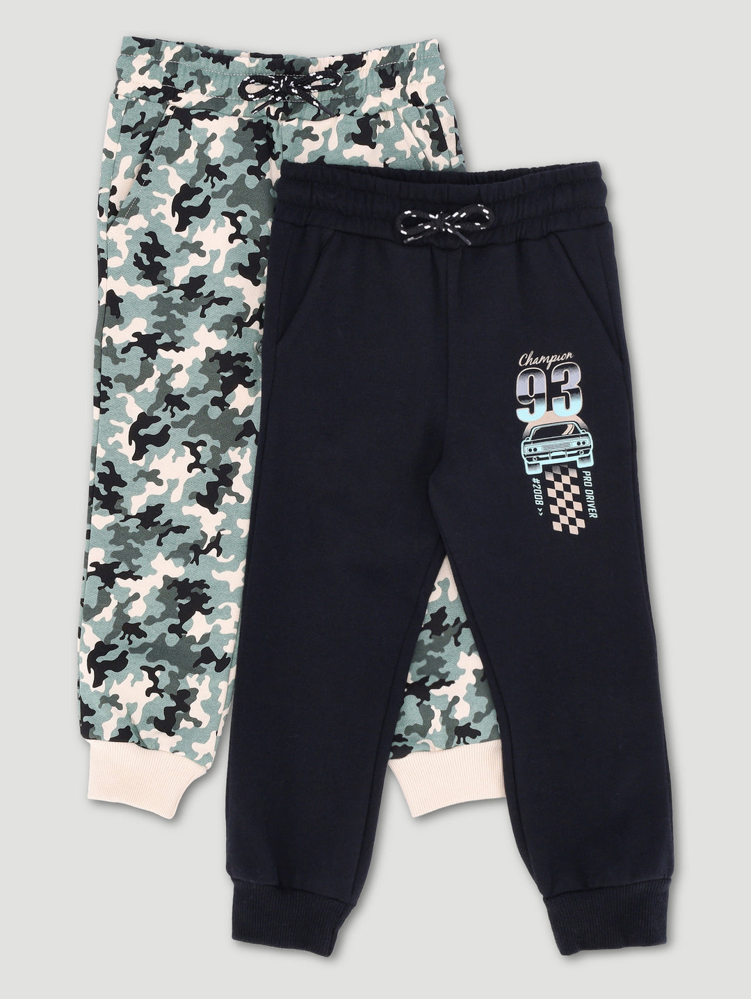 Pre-Boys 2 Pack Car Fleece Jogger - Camo/Black