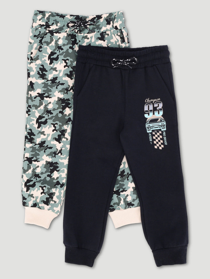Pre-Boys 2 Pack Car Fleece Jogger - Camo/Black