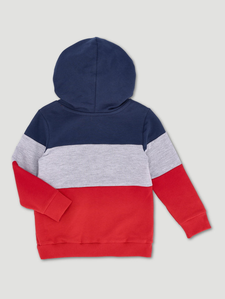 Pre-Boys Brooklyn Colourblock Hoody - Navy/Red