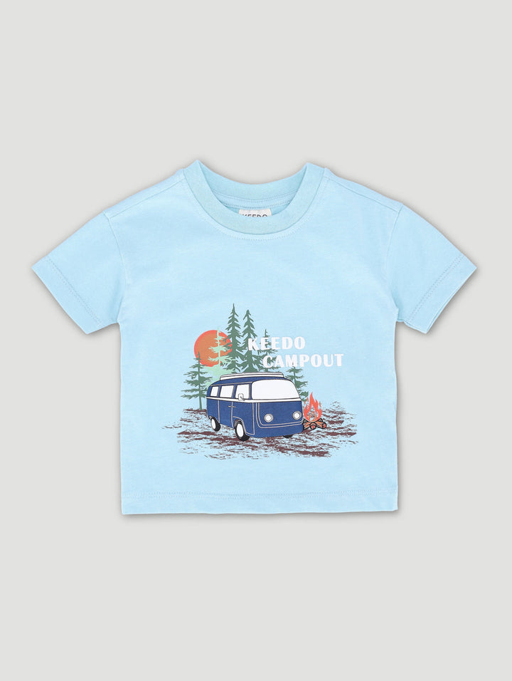 Keedo Baby Boys Camp Tee - Mid Blue