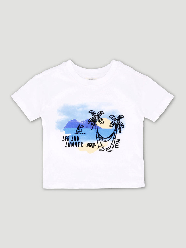 Baby Boys White Sea Summer Tee