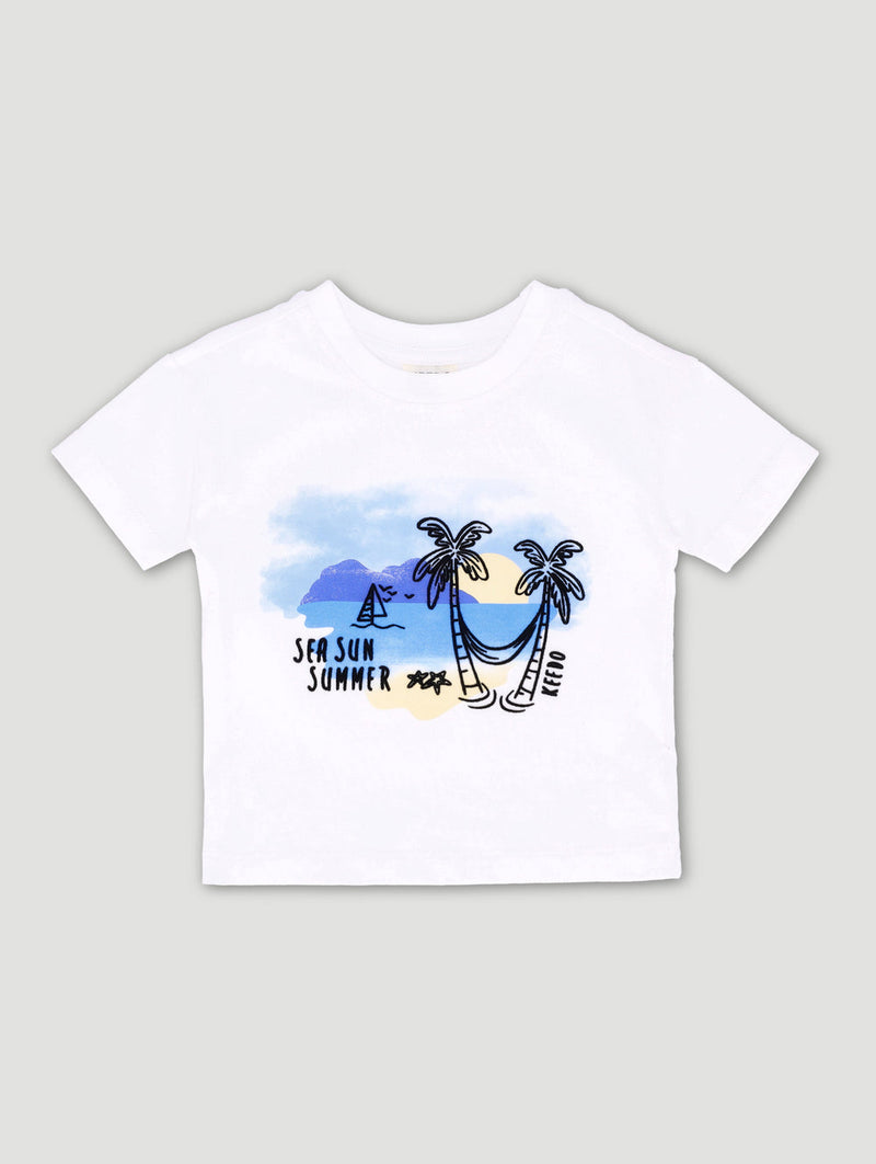 Baby Boys White Sea Summer Tee