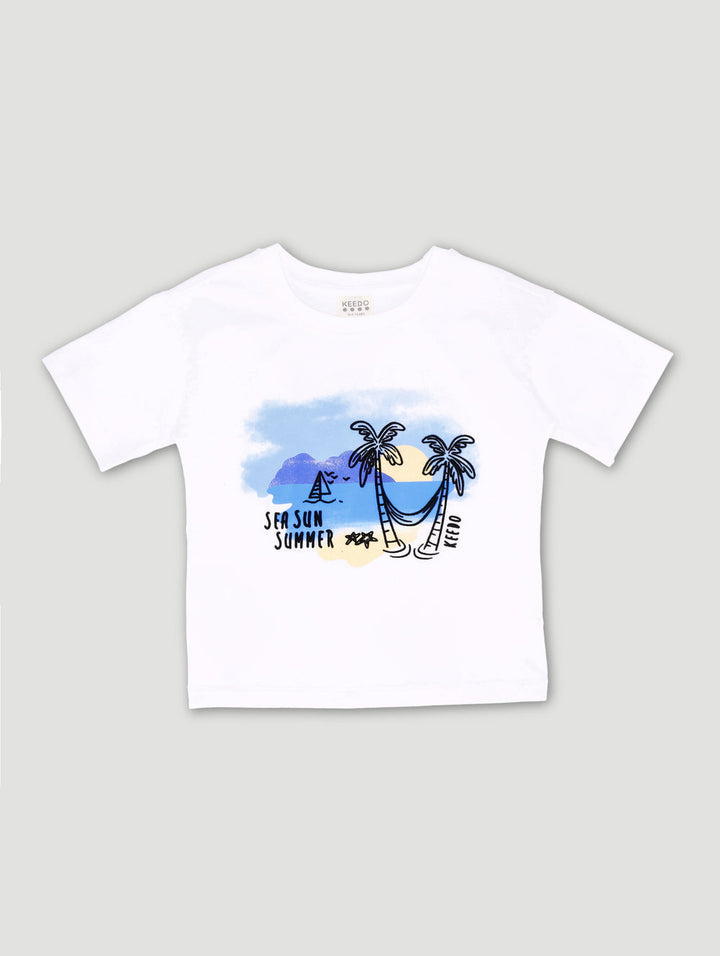 Keedo Boys Sea Summer Tee - White