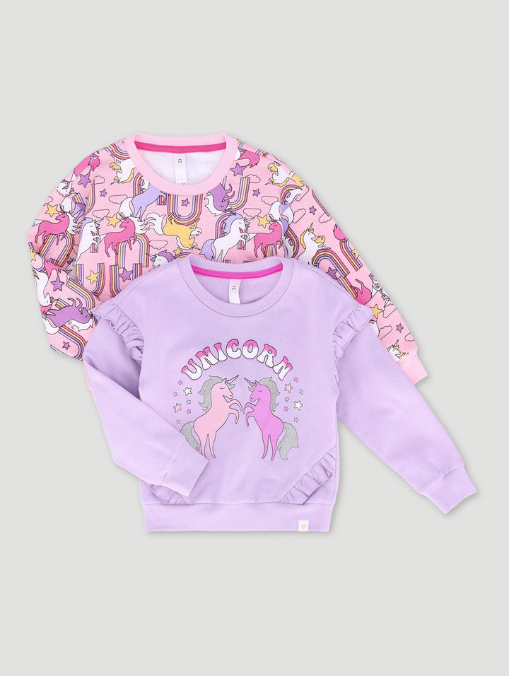 Pre-Girls 2 Pack Unicorn Print Tracktop - Pink