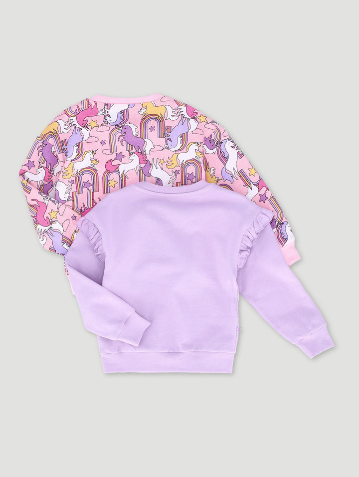 Pre-Girls 2 Pack Unicorn Print Tracktop - Pink