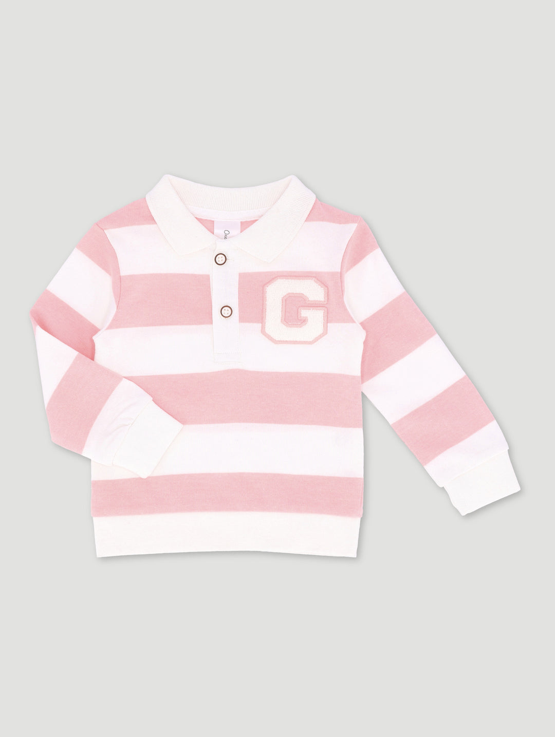 Baby Girls Long Sleeve Rugby Jersey Golfer - Light Pink