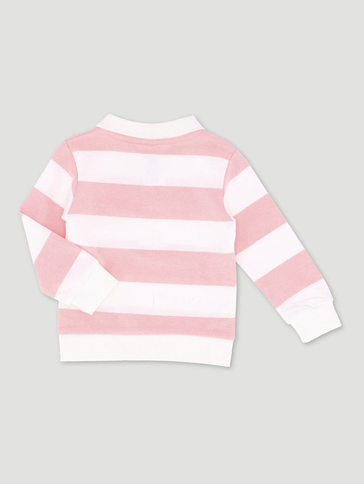 Baby Girls Long Sleeve Rugby Jersey Golfer - Light Pink