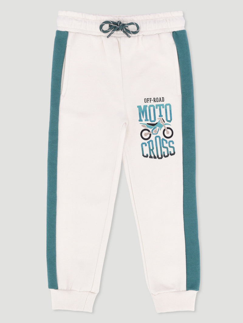 Pre-Boys Colourblock Leo Jogger - Egret/Teal