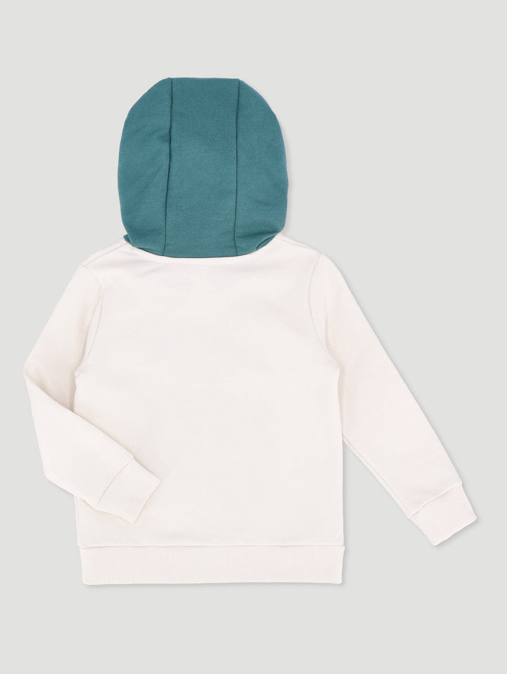 Pre-Boys Colourblock Leo Hoody - Egret/Teal