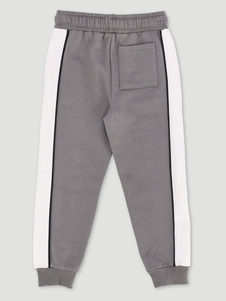 Pre-Boys Colourblock Piped Jogger - Grey/White