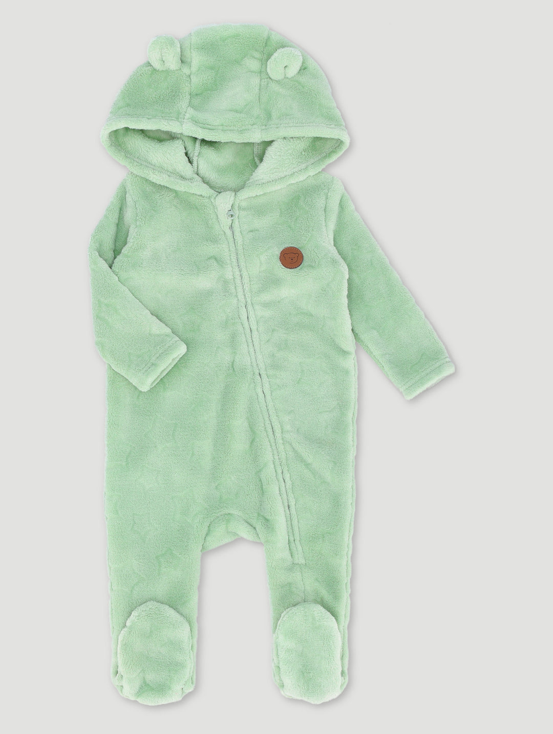 Baby Girls Embossed Stars Romper - Sage