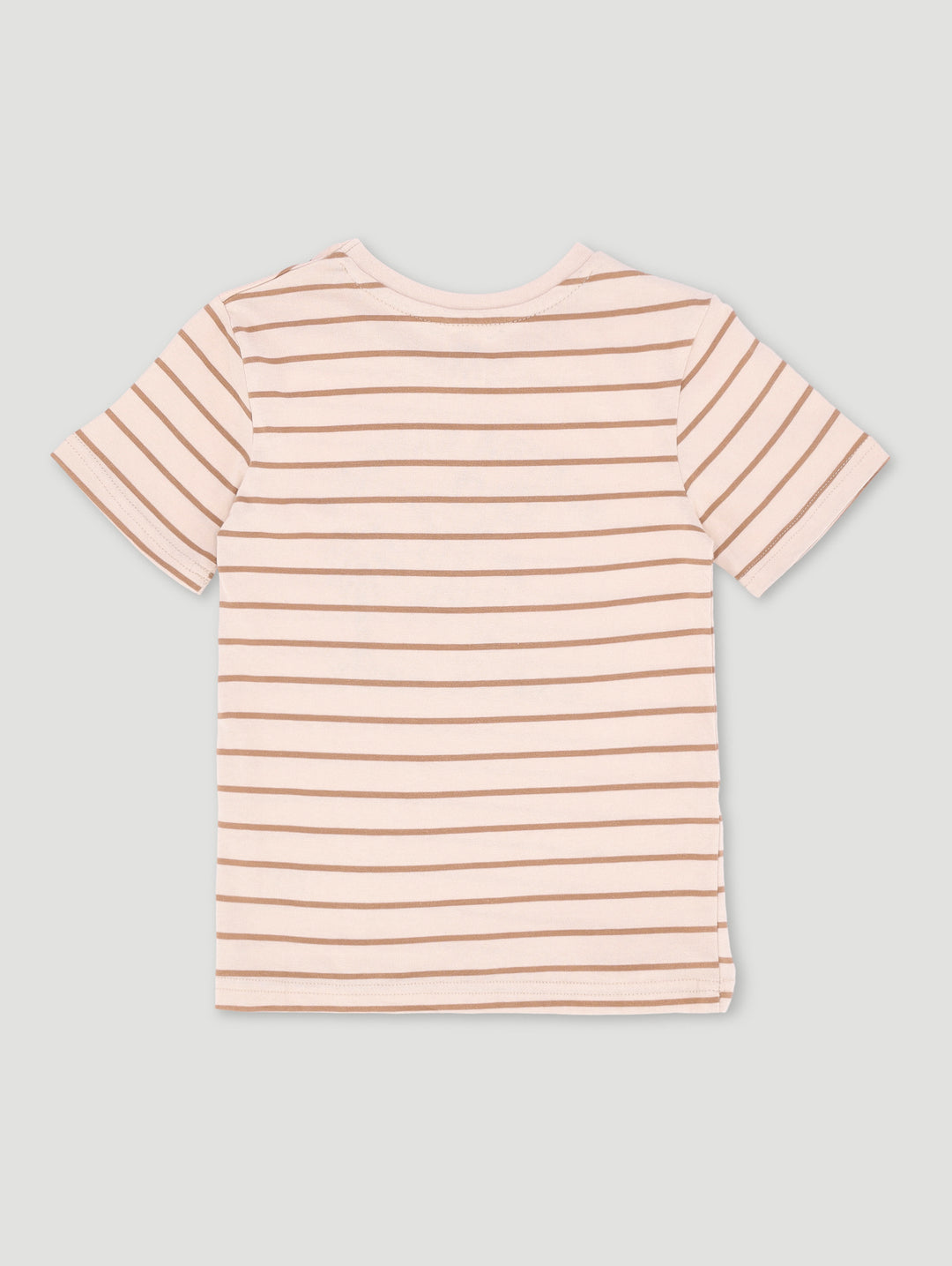 Pre-Boys Yarn Dye Stripe Embroidered Tee - Cream