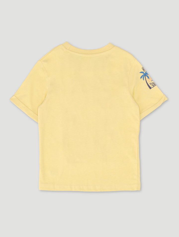 Pre-Boys Rolled Sleeve Beach Tee - Light Yellow