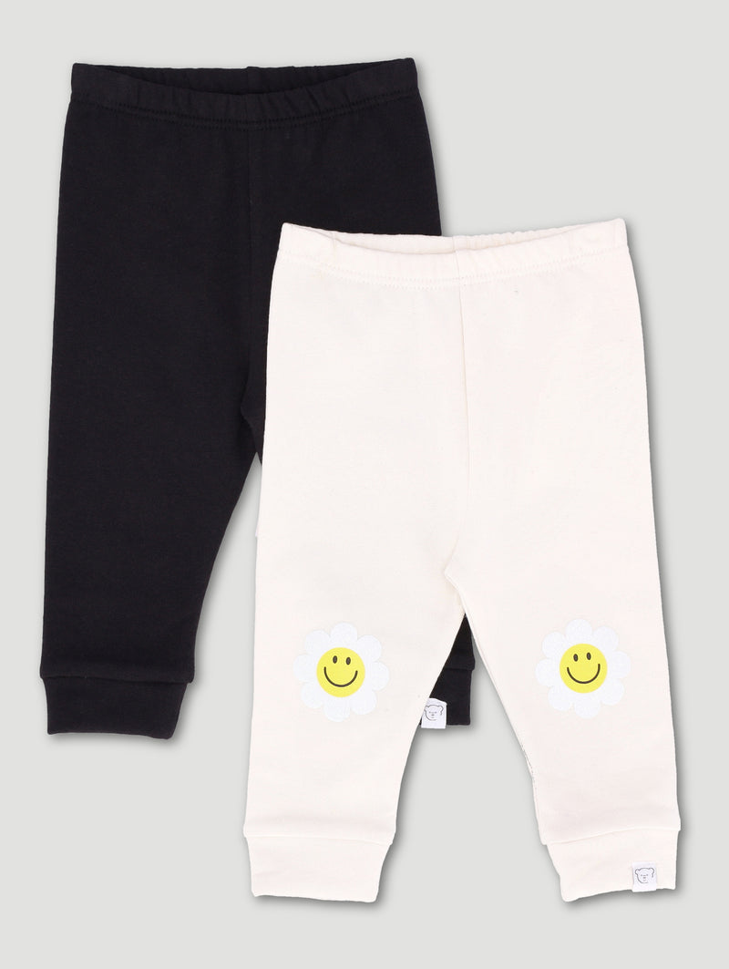 Baby Girls 2 Pack Daisy Leggings - Multi