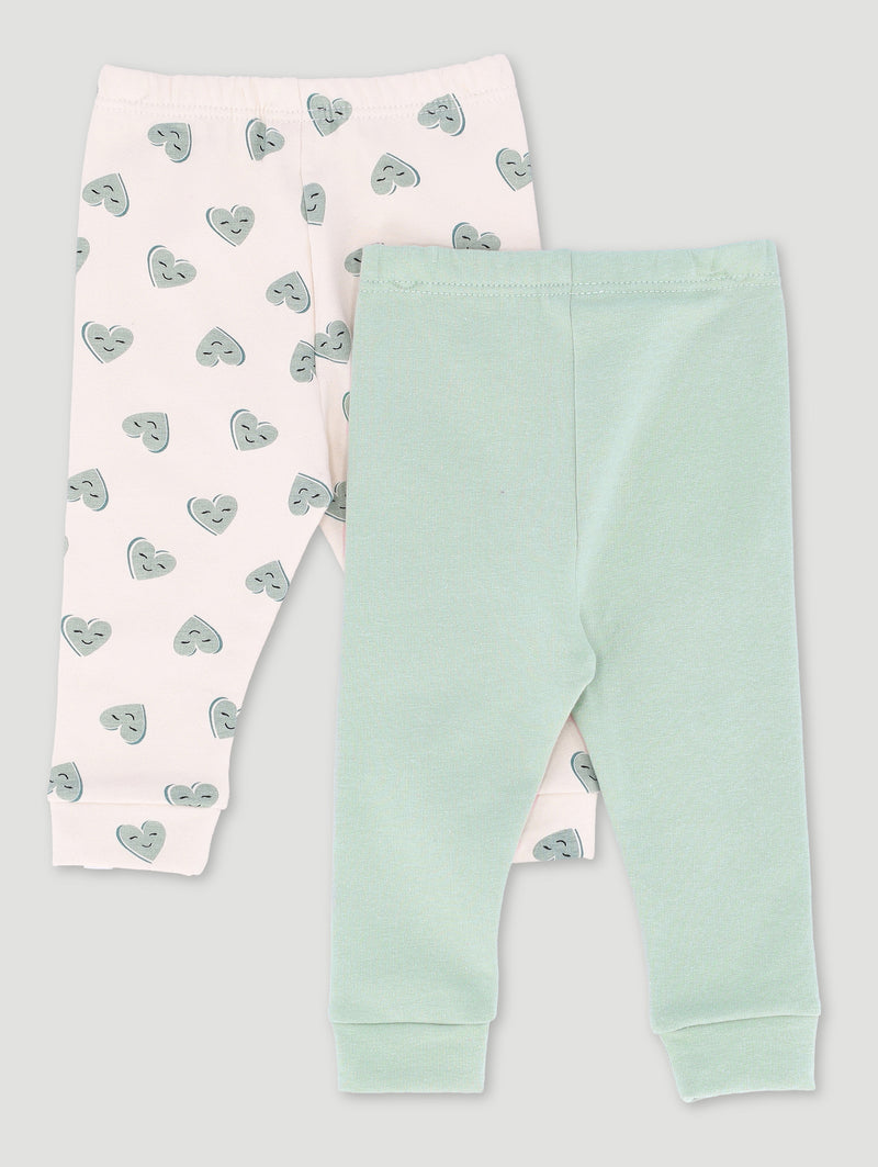 Baby Girls 2 Pack Heart Leggings