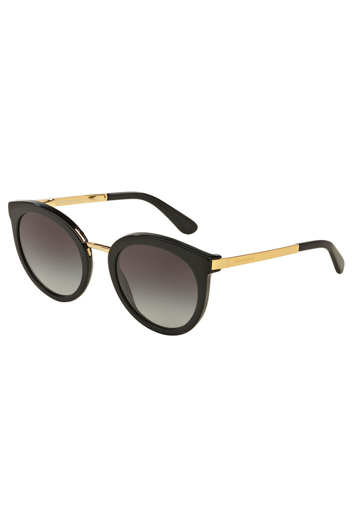 Round Frame Sunglasses - Black