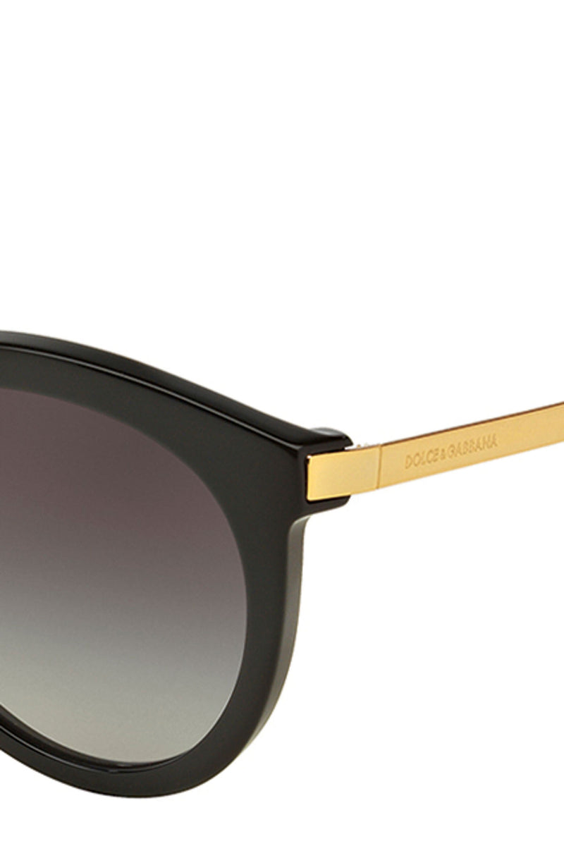 Round Frame Sunglasses - Black