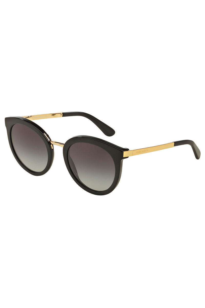 Round Frame Sunglasses - Black