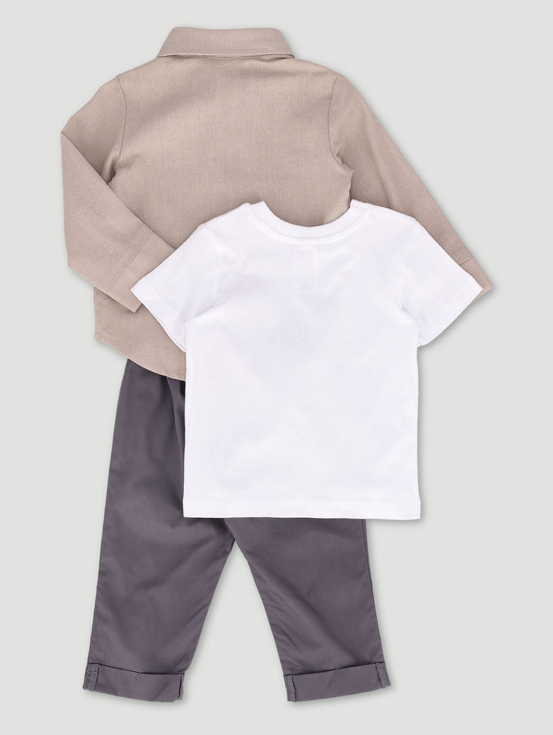 Baby Boys 3 Piece Cotton Set - Multi