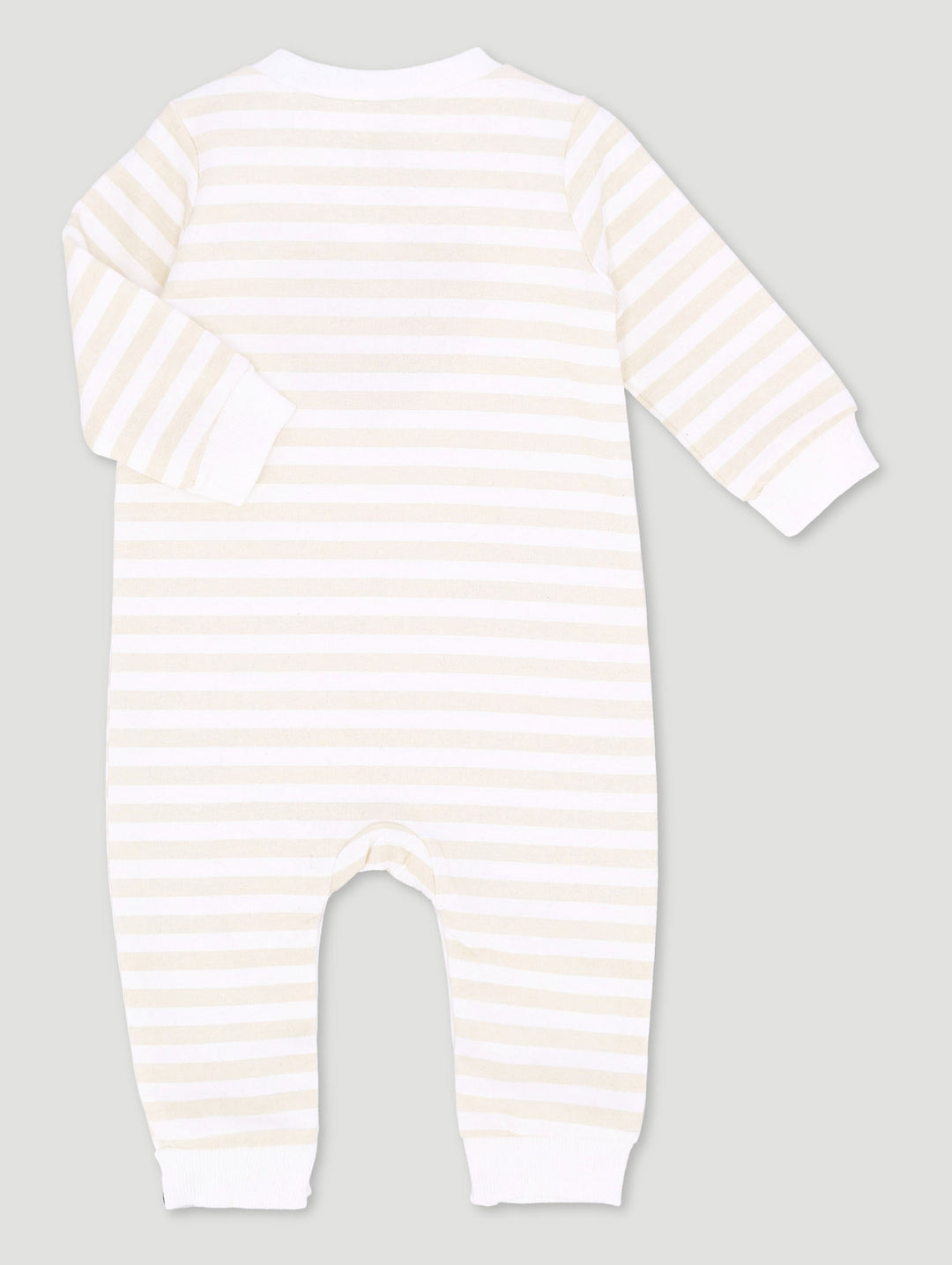 Baby Girls Stripe Sleepsuit - Stone