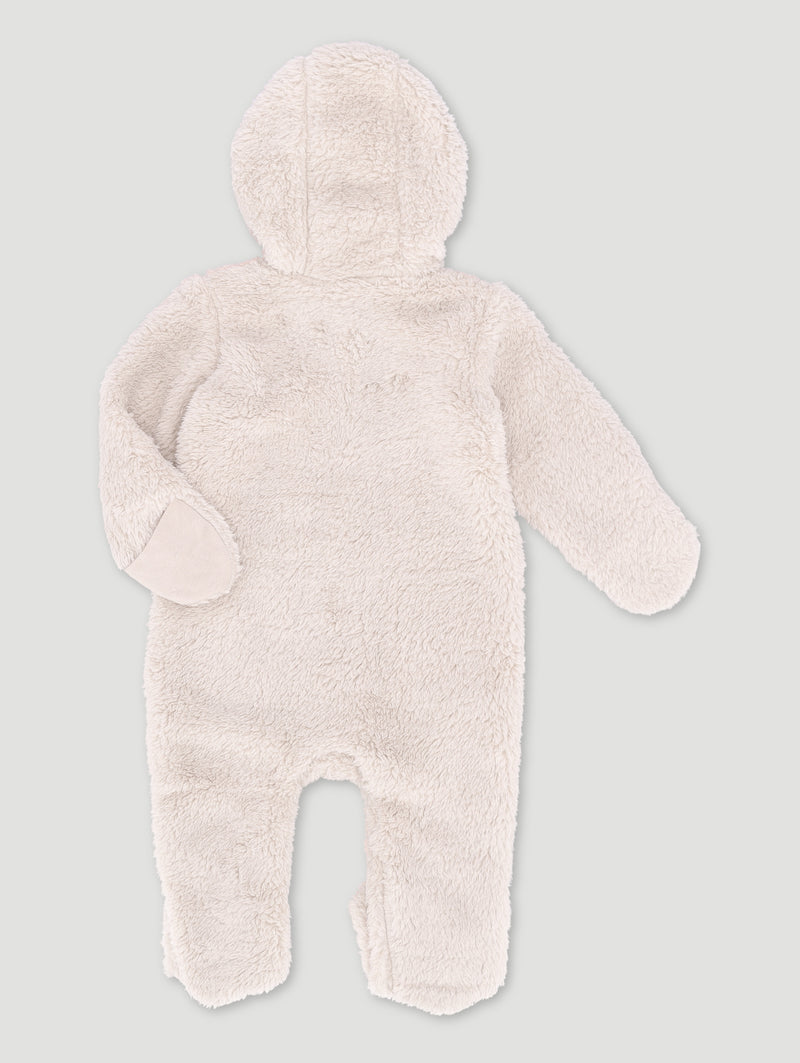 Baby Girls Sherpa Bear Sleepsuit - Stone