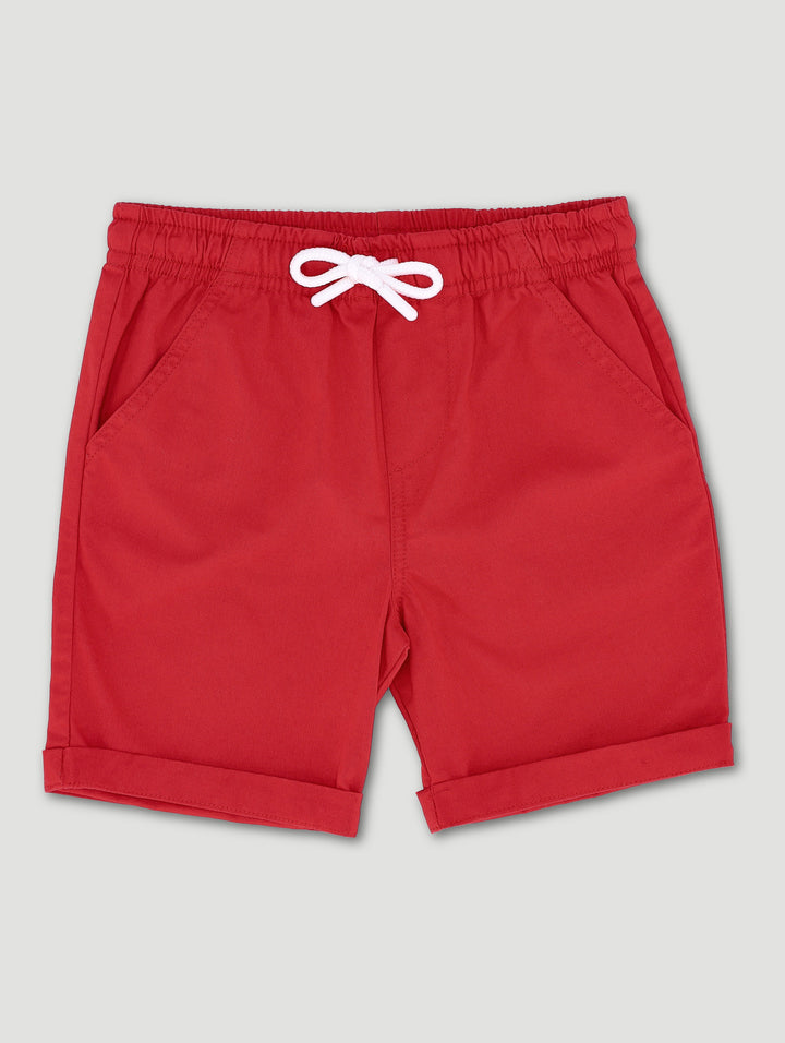 Pre-Boys Cotton Canvas Short - Red